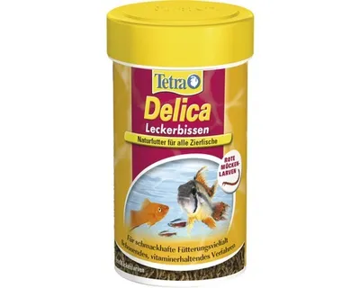 Productafbeelding van TetraDelica® rode muggenlarven, natuurlijk voer, 100 ml voor siervissen