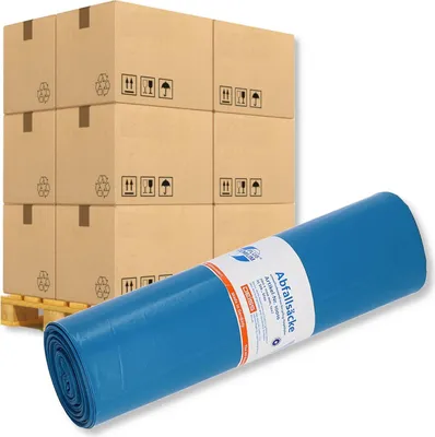 Produktbild von Müllsäcke DEISS Premium Plus 120 L Typ 100 blau 1 Palette Müllbeutel Abfallsack