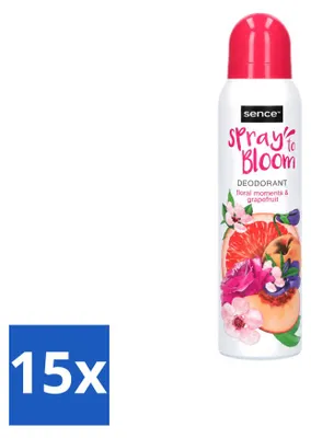 Produktbild von 15 x Sence Deodorant Floral & Grapefruit - Frisch & Fruchtig - 150 ml - Vorteilspackung - 15 Stücke