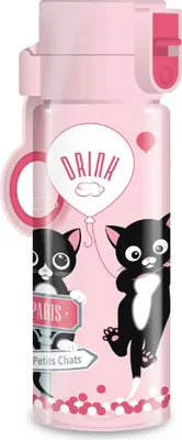Produktbild von Ars Una Trinkflasche Think Pink - Katzen, rosa, für Mädchen, 475 ml