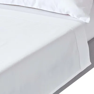 Immagine prodotto di HOMESCAPES Lenzuolo senza elastico bianco 240x275 cm lenzuolo in raso di cotone cotone egiziano