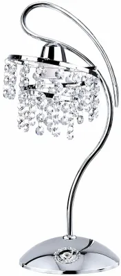 Productafbeelding van Kristallen tafellamp, 1 lichtpunt, E27 fitting, chroom, moderne tafellamp/hanglamp voor woonkamer, eetkamer en slaapkamer (PE-T1), AI-gegenereerde afbeelding