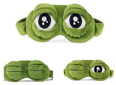 Produktbild von Grüner Plüsch Cartoon Frosch Schlafmaske