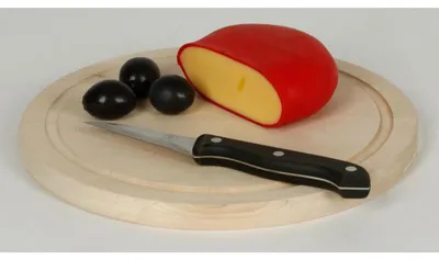 Image de BURI Planche à découper en bois Rond Cuisine Hacher Légumes Fruits Viande