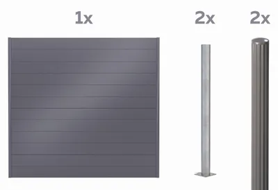 Produktbild von Alberts Sichtschutz Palitio als Set,umbragrau7022, zum Aufschrauben, Länge 2,00m, Profilhöhe 150mm