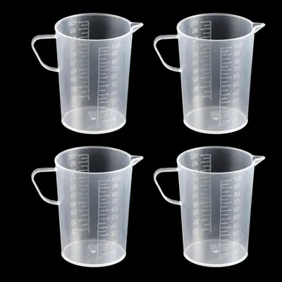 Immagine prodotto di Set di 4 misurini da 100 ml per cucina, laboratorio o giardino, con graduazione da 5 ml