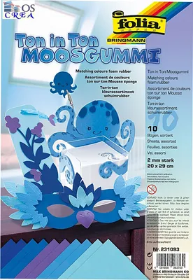 Produktbild von Folia 231093, Handwerkliche Schaumplatte, Blau, 2 mm, 20 cm, 29 cm, 10 Blätter