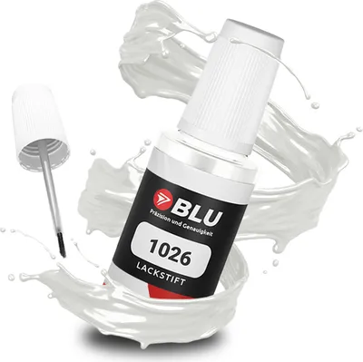 Produktbild von BLU Auto Lackstift Weiss kompatibel für Skoda 1026 Candyweiss | Auto Lack Reparatur Ausbesserungslack