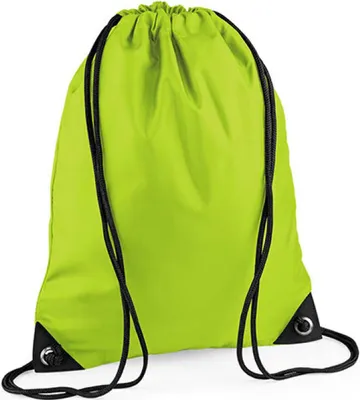 Image de BagBase BG10 | Sac de gym Premium Gymsac | 33 x 45 cm - Couleur : Lime Green - Taille : 33 x 45 cm