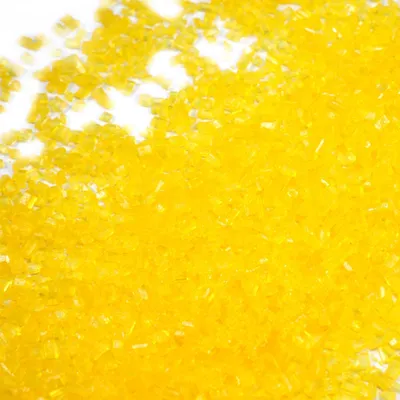 Produktbild von Streuselheld Kristallgelb 120g Streusel zum Dekorieren und Verzieren von Gebäck aller Art wie Torten Kuchen Keksen Zuckerstreusel