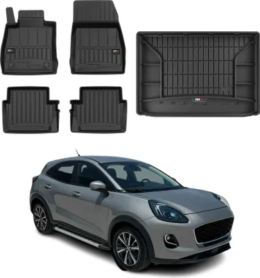 Immagine prodotto di Set di tappetini e fodere per bagagliaio OMAC per Ford Puma 2019-2025 in gomma nera 5x
