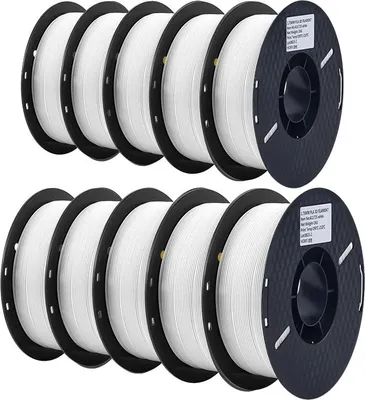 Productafbeelding van PLA-filament, geschikt voor 3D-printers, diameter 1,75 mm, rol van 1 kg, 10 kg PLA wit
