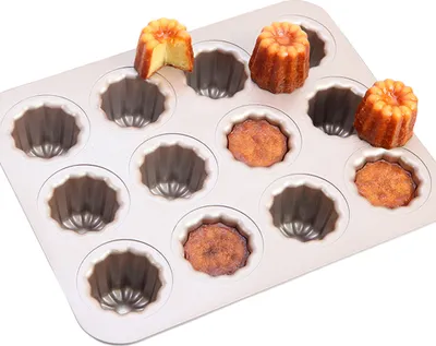 Immagine prodotto di CANDeal 12 stampi per cannelés, mini stampo per pane, teglia per muffin e cupcake, antiaderente