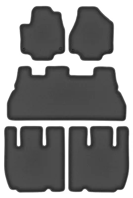 Zdjęcie produktu dla Dywaniki samochodowe welurowe do: Chrysler Pacifica II (2017-, 7os) grafitowe, podgumowane