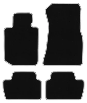 Produktbild von Fußmatten Automatten Velours Schwarz/Silber für BMW 2 G42 2021-2022 Set 4-tlg