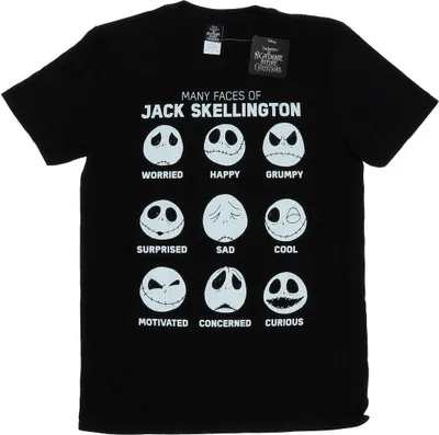 Produktbild von Disney - "Nightmare Before Christmas Many Faces Of Jack" T-Shirt für Herren BI43746 (M) (Schwarz)