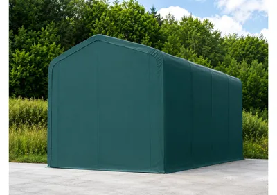 Obrázek produktu pro Mobilní garáž PVC 720HD 4x8m - okapová výška 3,3 m - Tmavě zelená