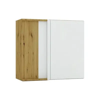 Produktbild von Küchenhängeschrank 80 cm - Eiche Artisan und Aschegrau - Eck-Hängeschrank - Soft-Close-System - Küchenschrank - Universelle Frontmontage