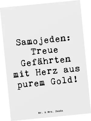 Produktbild von Mr. & Mrs. Panda Postkarte Spruch Samojede Herz - Weiß - Geschenk, Postkarten, Hunderassen, Ansichtskarte, Hunderasse, Grußkarte, Hund, Pflege, Ansichtskarten