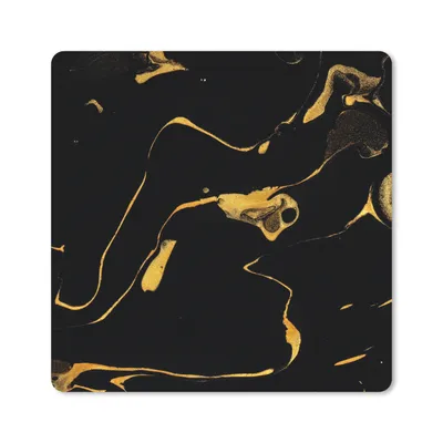 Produktbild von MuchoWow® Mauspad Mousepad Muster - Gold - Schwarz 30x30 cm - Mousepads - Maus Mat - Pad - Mausunterlage - Gaming