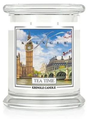 Immagine prodotto di Candela profumata Kringle Candle, linea Tea Time, taglia media, con 2 stoppini (411g)
