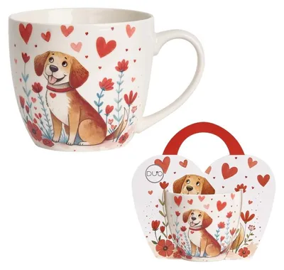 Productafbeelding van Porseleinen beker in cadeauverpakking met het motief "Dog"