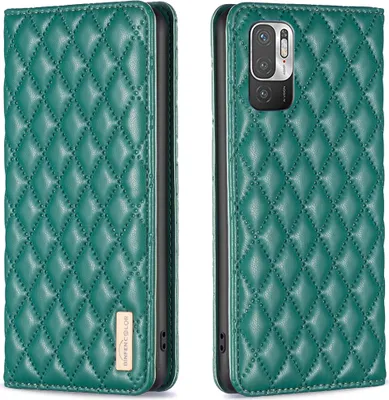Produktbild von Xiaomi Poco M3 Pro Hülle, Elegant Bookstyle Flip Leder Kartenfächer Schutzhülle mit Ständer für Xiaomi Poco M3 Pro / Redmi Note 10 5G Grün