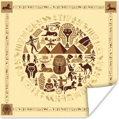 Produktbild von MuchoWow® Poster Symbolische Darstellung von Ägypten 100x100 cm - Babyzimmer