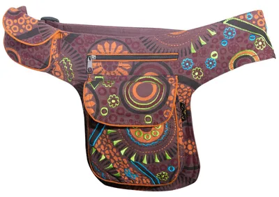 Produktbild von Kunst und Magie Goa Schulter / Bauchtasche Gürteltasche Bauchgurt Hüfttasche Hippie Psy, Farbe:Braun