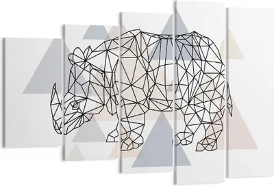 Produktbild von Bild auf Leinwand - Leinwandbild - Tier Abstraktion - 150x100cm - Wand Bild - Wanddeko - Leinwanddruck - Bilder - Kunstdruck - Wanddekoration - Leinwand bilder - Wandkunst - EG150x100-4060