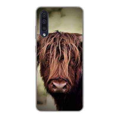 Produktbild von MuchoWow® Handyhülle Schutzhülle Hülle für Samsung Galaxy A30s Schottischer Hochländer - Licht - Porträt - Natur Silikon Softcase Handy Hülle - Karteninhaber