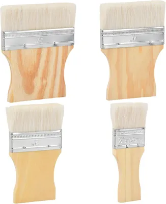 Obrázok produktu pre Sada 4 plochých akrylových štetcov, 4.5/7.4/9.6/11.5 cm, pre akrylové farby, olejové farby, akvarel
