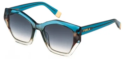 Produktbild von Furla SFU885V Blu sfumato verde lucido 54/20/140 Damen Sonnenbrillen