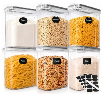 Vorratsdosen 4L, 6 Stück, luftdicht, BPA-frei, Kunststoff