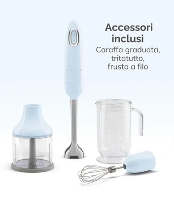 Immagine prodotto di Frullatore a immersione multifunzione da 700 w color crema Smeg HBF03CREU
