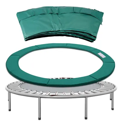 Produktbild von Yakimz Trampolin Randabdeckung Ø 305cm Grün, Reißfest & UV-resistent, Ersatz Federabdeckung, Rahmenpolster, Schutzpolster für Gartentrampoline