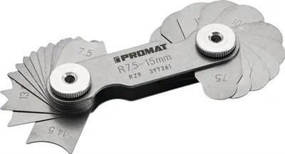 Produktbild von PROMAT Radienschablone (1,0-7 mm / Blattanzahl 17 St.) - 4000851415