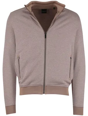 Produktbild von Bugatti Weste beige mit weißem Print und Reißverschluss