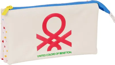 Image de Trousse triple multi-usages Benetton Topitos Blanc (22 x 12 x 3 cm)