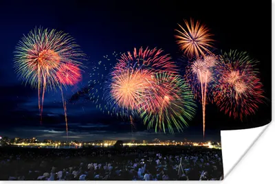 Produktbild von MuchoWow® Poster Feuerwerk zu Neujahr 60x40 cm - Schlafzimmerdekoration