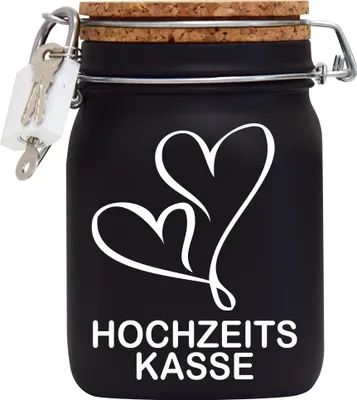 Produktbild von Spardose Geld Geschenk Ideen Hochzeits Kasse Schwarz Größe L 1 Liter