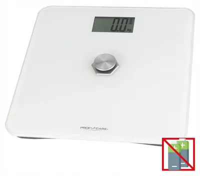 Produktbild von Kinetische Badezimmerwaage 180 kg LCD ohne Batterien, Glas, rutschfest
