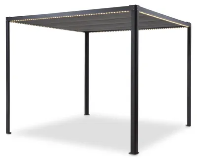 Obrázok produktu pre Blumfeldt Pantheon Remote Shade, strecha terasy, 3x3 m, motorizovaná, tmavosivá