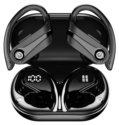 Produktbild von Kabellose Kopfhörer Schwarz Bluetooth 5.3 Mit Stirnband Led Mikrofon