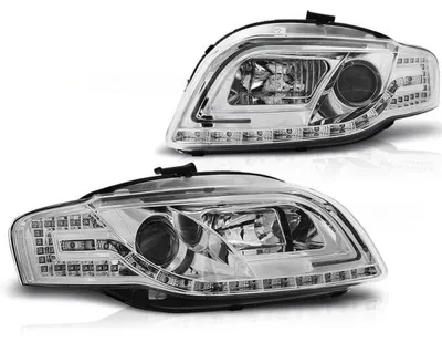 Productafbeelding van LED-dagrijverlichting, designkoplampen, geschikt voor Audi A4 B7 (2005-2008), chroom