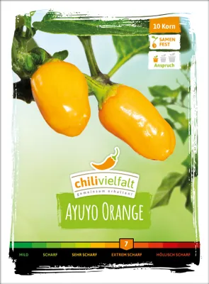 Produktbild von Chili Ayuyo Orange | Chilisamen von Chilivielfalt, Einzelartikel / komplette VE:Einzelartikel