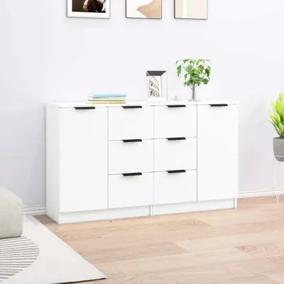 Produktbild von vidaXL Sideboards 2 Stk. Weiß 60x30x70 cm Holzwerkstoff