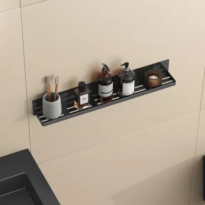 Produktbild von doporro Gewürzregal Magnetisch, Gewürz Organizer, Magnetic Küchenregal für Kühlschrank, Duschablage ohne Bohren Badezimmer Organizer Schwarz Reglo-01