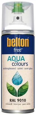 Produktbild von belton free Wasserlack RAL 9010 reinweiß, seidenglänzend, 400 ml - Geruchsneutral