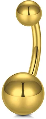 Productafbeelding van Buikpiercing, titanium G23, 1,6 mm, 8 mm, goud/zilver, lengte 6-16 mm